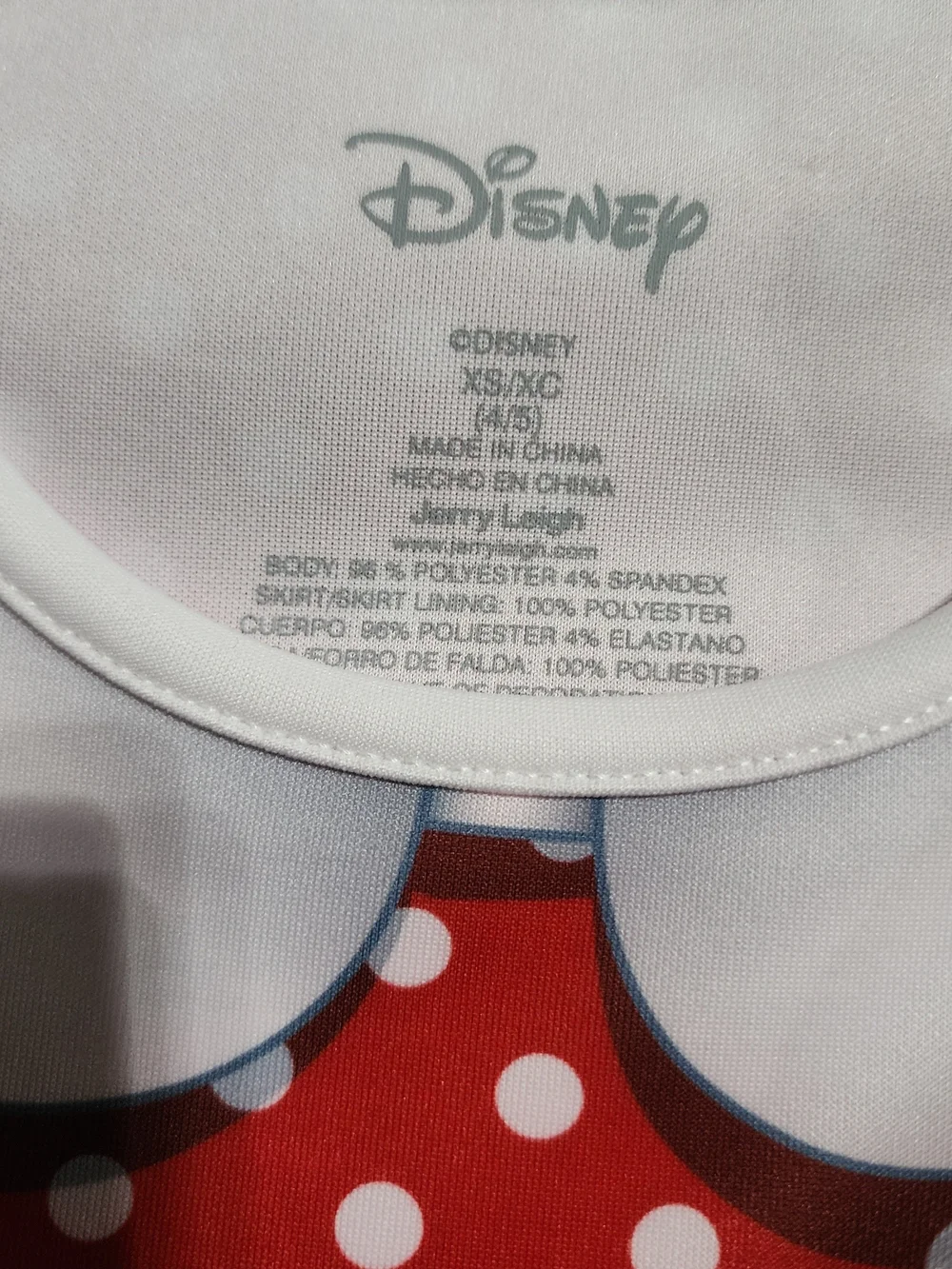 Disney Red and White Polka Dot Minnie Mouse Costume Dress with Black Bow